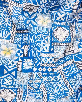 Polynesian fabric MAEVA Blue - Tissushop